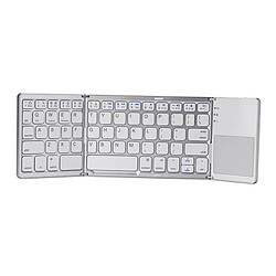 Clavier Bluetooth Pliable USB Filaire Double Mode Avec Pavé Tactile Argent