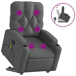 Maison Chic Fauteuil Relax pour salon, Fauteuil de massage inclinable Gris foncé Tissu -GKD83949