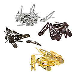 10pcs bricolage barrettes pinces à cheveux pression 12mm plateau rond réglage lunette bronze