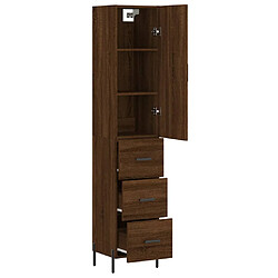 Avis vidaXL Buffet haut Chêne marron 34,5x34x180 cm Bois d'ingénierie