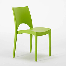 Avis 24 Chaises Paris Grand Soleil en polypropylène Restaurant bar café promo stock, Couleur: Vert