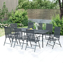 Salle à manger de jardin 9 pcs,Table et chaise à dîner anthracite acier -MN61096