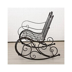 Acheter L'Héritier Du Temps Rocking Chair Double Chaise à Volutes Fauteuil de Jardin a Bascule en Fer Noir 91x93x117cm