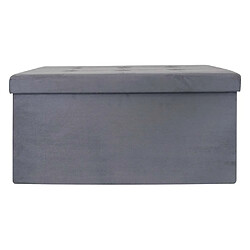 Avis The Home Deco Factory Banc coffre de rangement en suédine Lina gris anthracite.