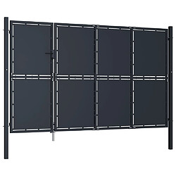 vidaXL Portail de jardin Acier 350 x 200 cm Anthracite