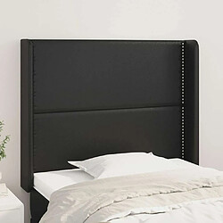 Maison Chic Tête de lit moderne avec oreilles pour chambre - Décoration de lit Noir 103x16x118/128 cm Similicuir -MN82384