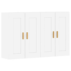 Maison Chic Lot de 2 Armoires murales,Meuble de Rangement,Armoire Suspendue blanc bois d'ingénierie -MN91189