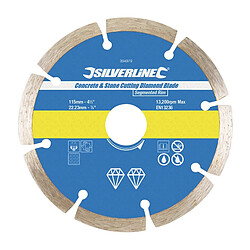 Silverline Disque diamanté segmenté à tronçonner le béton et la pierre - 115 x 22,23 mm