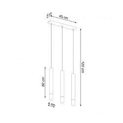 Acheter Luminaire Center Suspension Wezyr Bar Verre,acier Noir 3 ampoules 120cm