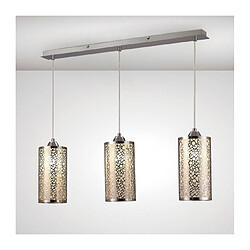 Luminaire Center Suspension Charon Chrome poli 3 ampoules 33cm