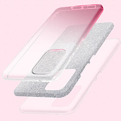 Avis Avizar Coque Samsung A53 5G Paillette Feuille Amovible Semi-rigide Argenté et Rose