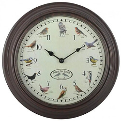 Decoshop26 Horloge murale avec sons d'oiseaux 30,1 x 4,5 cm DEC022245