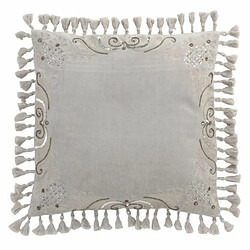 Paris Prix Coussin Déco à Pompons Marocain 45x45cm Gris