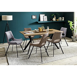 Avis Inside 75 Table 4 pieds design EVRY 160 x 90 cm plateau couleur chêne pietement métal noir