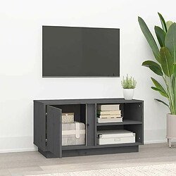 Avis Maison Chic Meuble TV scandinave - Banc TV pour salon Gris 80x35x40,5 cm Bois de pin massif -MN11238