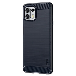 Coque en TPU MOFI texture en fibre de carbone bleu pour votre Motorola Edge 20 Lite/Edge 20 Fusion