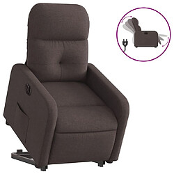 Maison Chic Fauteuil Relax pour salon, Fauteuil inclinable électrique marron foncé tissu -GKD56861