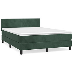 vidaXL Sommier à lattes de lit et matelas Vert foncé 140x200cm Velours