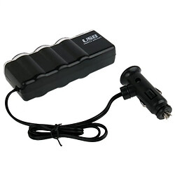 Avis Wewoo WF-0120 12 V / 24 noir V 3 Voies Triple Prises USB Voiture Allume-cigare Socket Splitter Chargeur