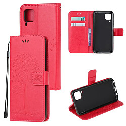 Etui en PU chouette avec support rouge pour votre Huawei P40 Lite