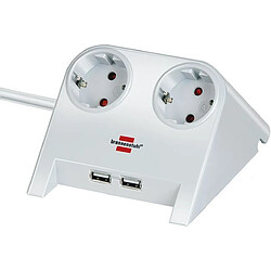 Brennenstuhl Desktop-Power USB-Charger avec 2 Prises de chargement USB 2100mA 2 prises blanc 1,8m H05VV-F 3G1,5