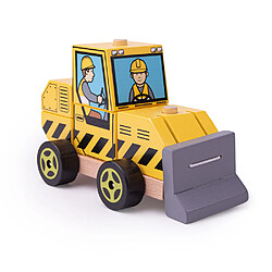 Bigjigs Toys Jouet bulldozer empilable en bois