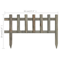 vidaXL Bordure de jardin 10 pcs Bois de sapin 4,4 m pas cher