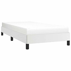 Avis Maison Chic Lit adulte - Lit simple Cadre de lit,Structure du lit Contemporain Blanc 80x200 cm Similicuir -MN12678