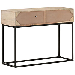 Avis vidaXL Table console 100x35x76 cm Bois de manguier et canne naturelle