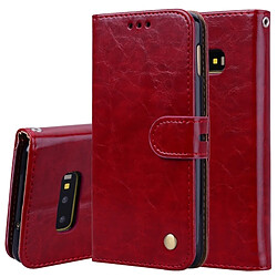 Wewoo étuis en cuir Coque Housse Etui à rabat horizontal de texture Business Style Oil pour Galaxy S10 E, avec porte-cartes (portefeuille) (Rouge)