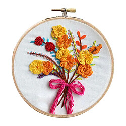 Kit de départ pour broderie avec motif floral bricolage au point de croix