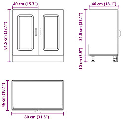 vidaXL Meuble bas pour évier Kalmar blanc 80x46x81,5cm bois ingénierie pas cher