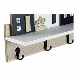 Étagère DKD Home Decor Porte-manteau 39 x 9 x 27 cm Noir Marron Blanc Bois MDF