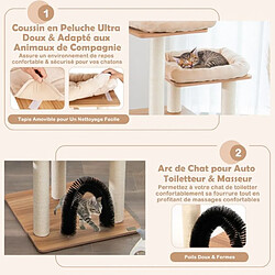 Acheter Helloshop26 Arbre à chat 175cm à 6 niveaux avec niche et coussin amovible grande tour de jeu pour chat avec poteaux en sisal beige 20_0007648