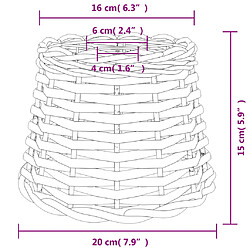 vidaXL Abat-jour de plafonnier blanc Ø20x15 cm osier pas cher