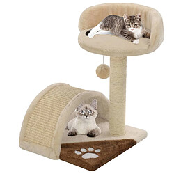 Arbre à chat,niche pour chat avec griffoir en sisal 40 cm Beige et Marron -MN33418