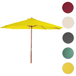 Mendler Parasol Florida, parasol de marché, Ø 3,5m polyester/bois 7kg ~ jaune