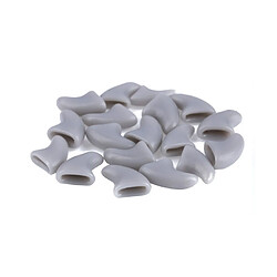 Wewoo 20 PCS Silicone Soft Cat Nail Caps / Griffe de patte de chat / Protecteur d'ongle pour animal de compagnie / Cache-ongle de chatTaille S Gris