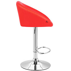 Avis Decoshop26 Lot de 2 tabourets de bar chaises hautes design moderne en PVC rouge et métal chromé 10_0004350