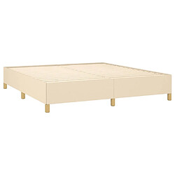 Avis vidaXL Cadre de lit sans matelas crème 160x200 cm tissu