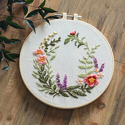 Acheter 2x Bricolage Kits De Couture Broderie Cerceau Point De Croix Artisanat-fleur écureuil