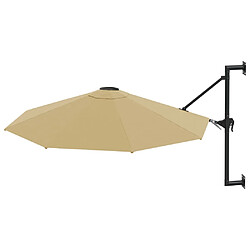 Helloshop26 Parasol mural avec mât métallique 300 cm taupe 02_0008688