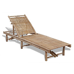 Helloshop26 Transat chaise longue bain de soleil lit de jardin terrasse meuble d'extérieur bambou 02_0012698