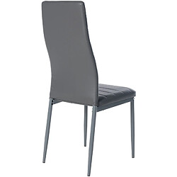 Avis Decoshop26 Lot de 6 chaises de salle à manger design simple en synthétique gris avec couture cadre en métal noir CDS10295