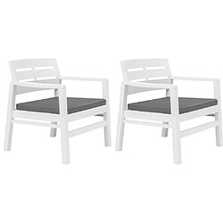 vidaXL Salon de jardin 3 pcs Plastique Blanc