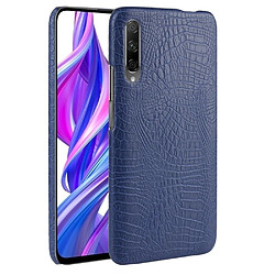 Wewoo Coque Pour Huawei P Smart Pro 2019 / 9X Antichoc Crocodile Texture PC + PU Case Bleu