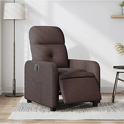 vidaXL Fauteuil inclinable électrique Marron foncé Tissu