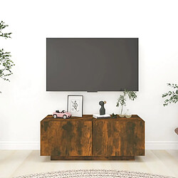 Maison Chic Meuble TV scandinave - Banc TV pour salon Chêne fumé 100x35x40 cm Bois d'ingénierie -MN78169