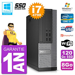 PC Dell 7020 SFF Intel i7-4790 RAM 8Go SSD 120Go Graveur DVD Wifi W7 - Occasion