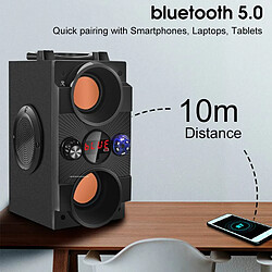 Universal Haut-parleur Bluetooth surround 8D Système de haut-parleurs de fête karaoke portable Subwoofer sans fil Support USB/TF Card/AUX/FM | Haut-parleur portable (noir)